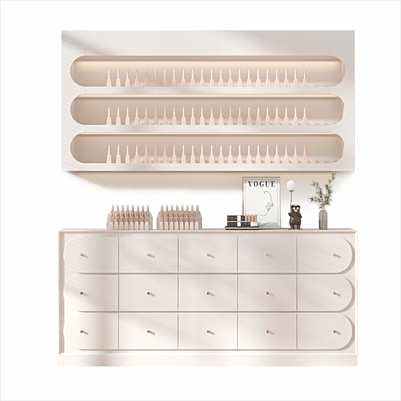 Interior Design Nail Salon - Expositor de Cosméticos para Salão de