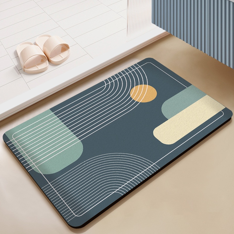 Printed Rug Abstract - Tapete de Banho Moderno com Linhas
