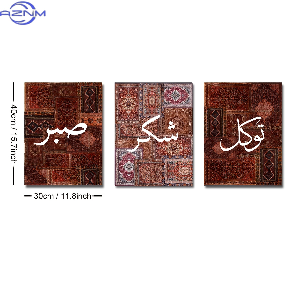 Conjunto de 3 peças de Pôstere - Printed Rug Abstract avaliação e preço
