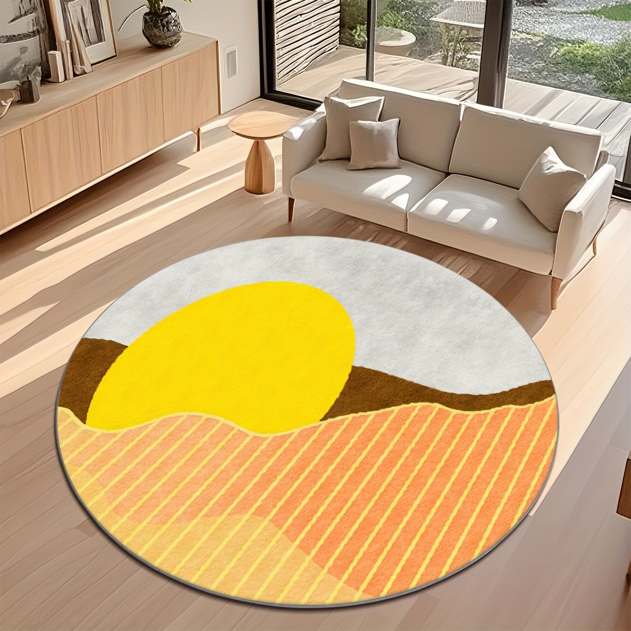 Tapete Circular Moderno de Mei - Printed Rug Abstract avaliação e preço