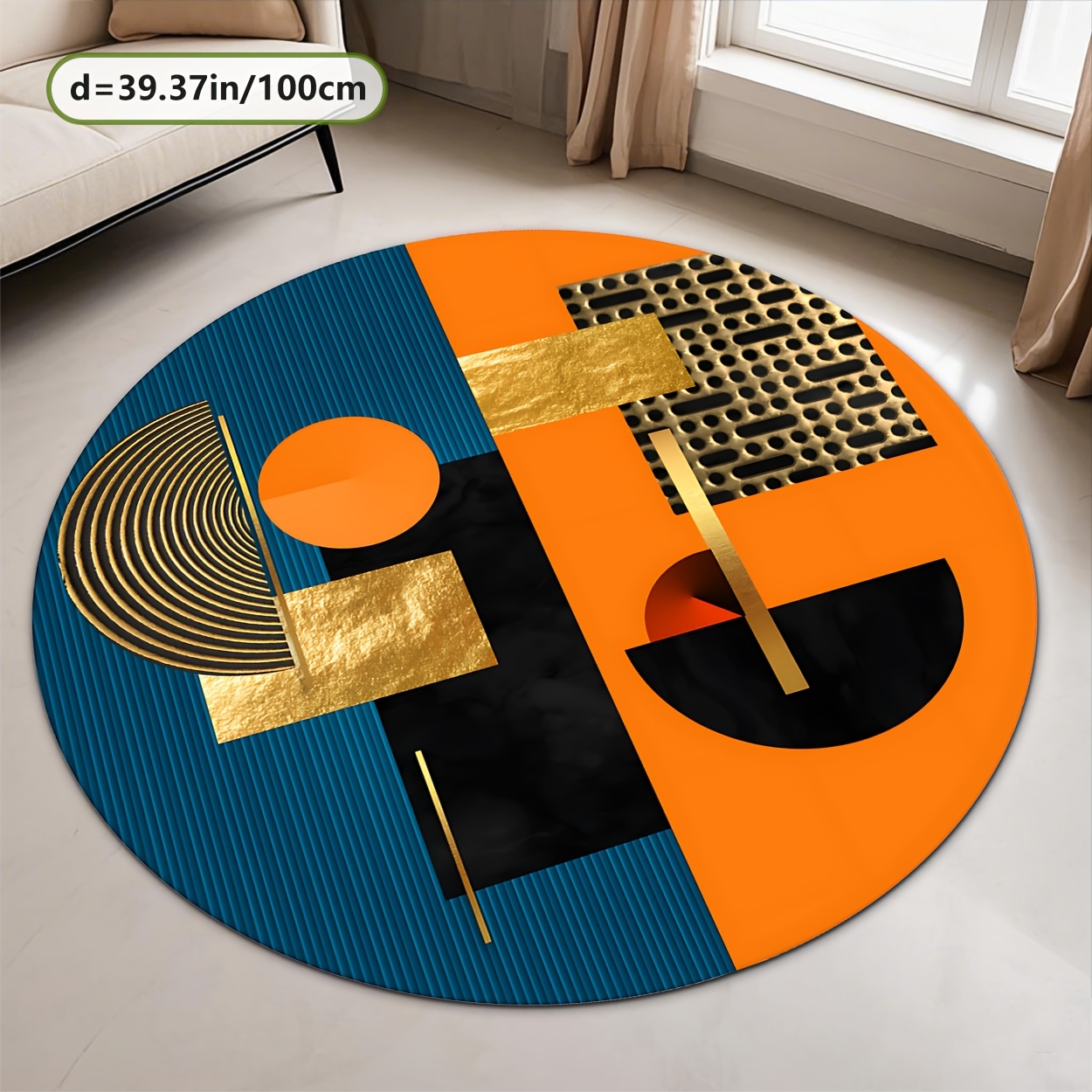 Tapete Redondo Luxuoso Abstrat - Printed Rug Abstract avaliação e preço