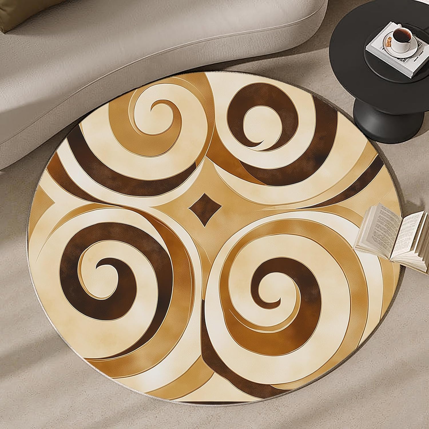Tapete Redondo 3D Espiral Vort - Printed Rug Abstract avaliação e preço