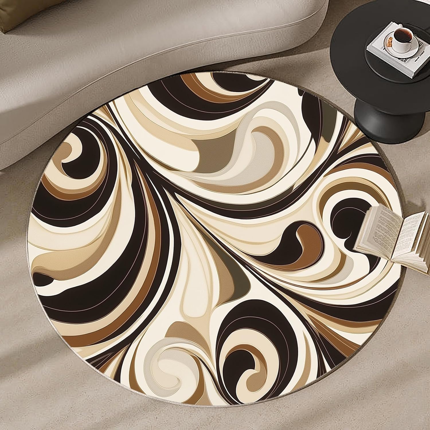 Tapete Redondo 3D Espiral Vort - Printed Rug Abstract avaliação e preço