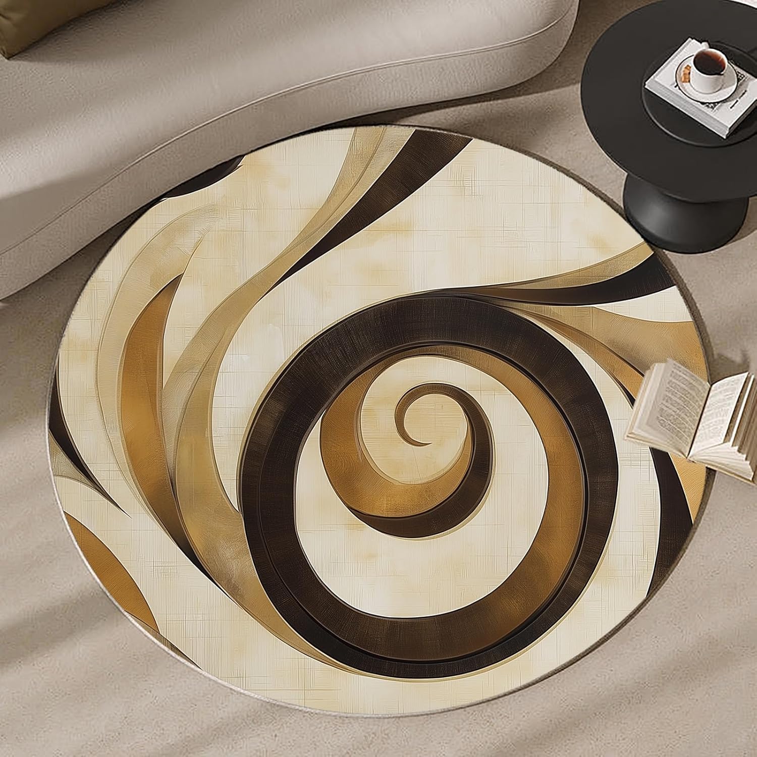 Tapete Redondo 3D Espiral Vort - Printed Rug Abstract avaliação e preço