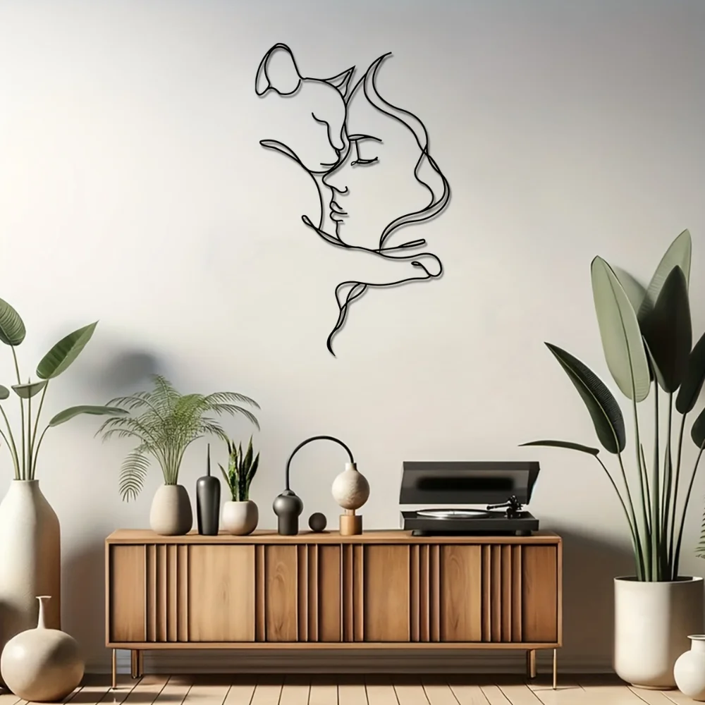 Arte em metal elegante de gato - Interior Design Minimalist avaliação e preço