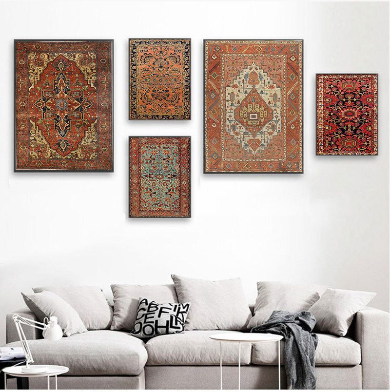 Pôsteres e Gravuras Vintage co - Printed Rug Abstract avaliação e preço